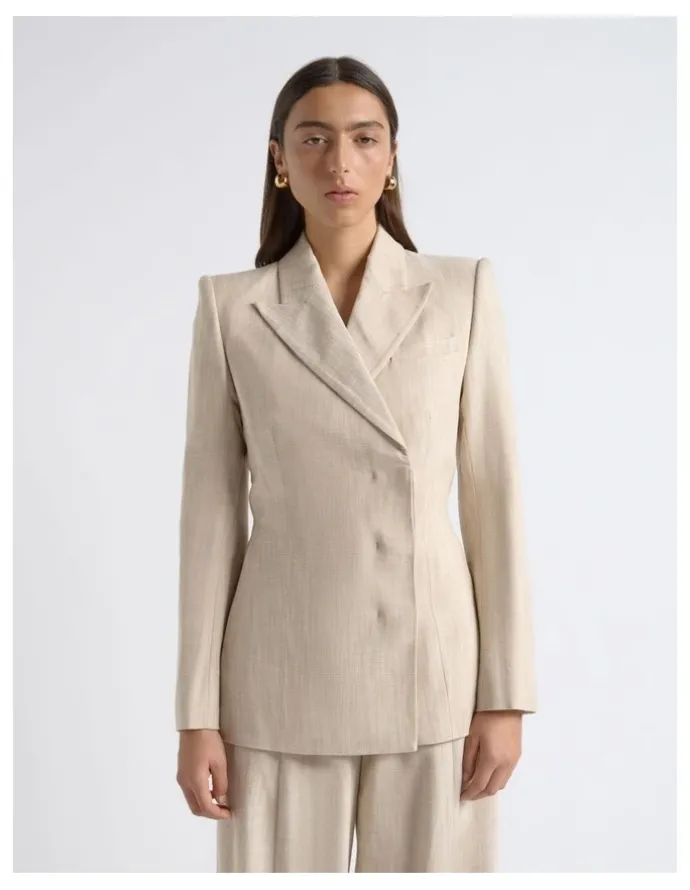 Cue Double Breasted Concealed Blazer