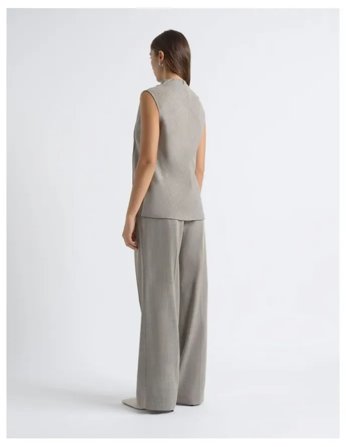 Cue Drape Neck Pin Tuck Top
