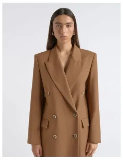 Cue Flecked Double Breasted Coat