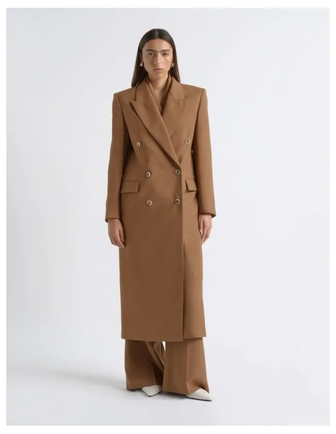 Cue Flecked Double Breasted Coat