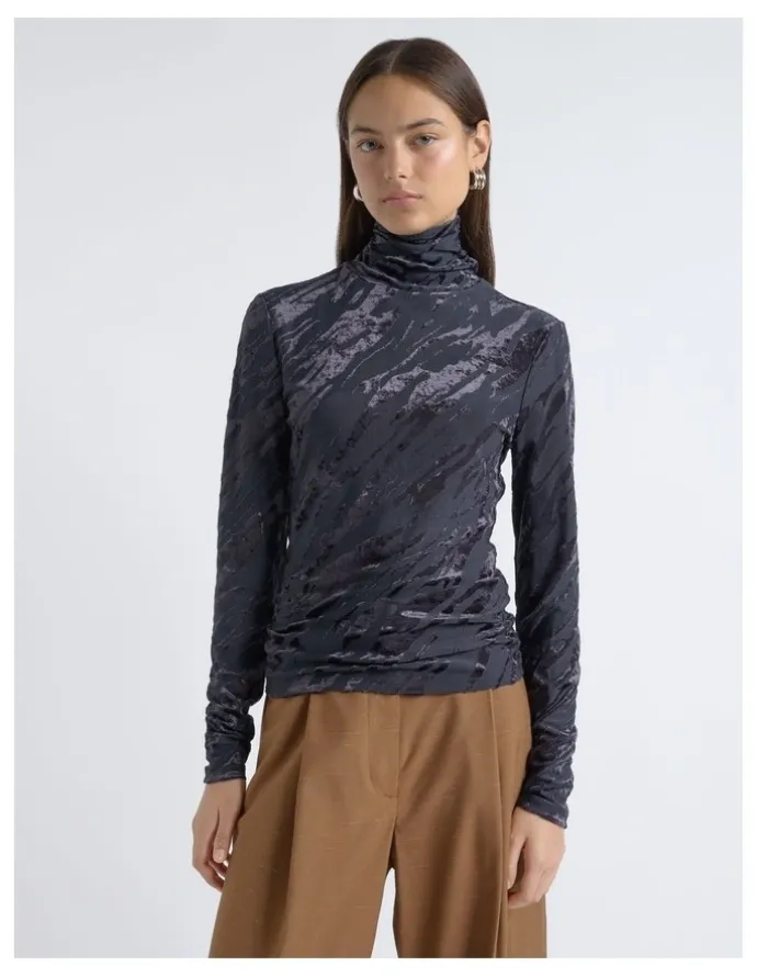 Cue Flocked Long Sleeve Top