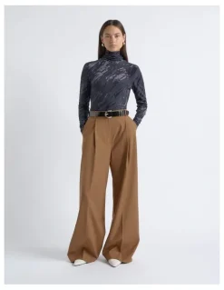 Cue Flocked Long Sleeve Top