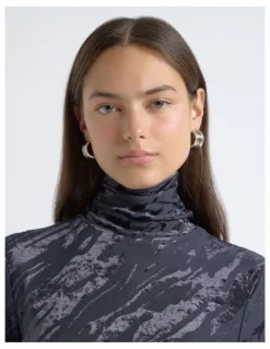 Cue Flocked Long Sleeve Top