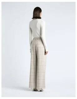 Cue Merino Turtle Neck Ribbed Knit in White