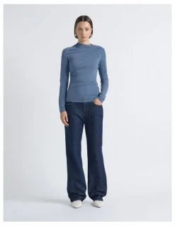 Cue Mesh Gathered Top