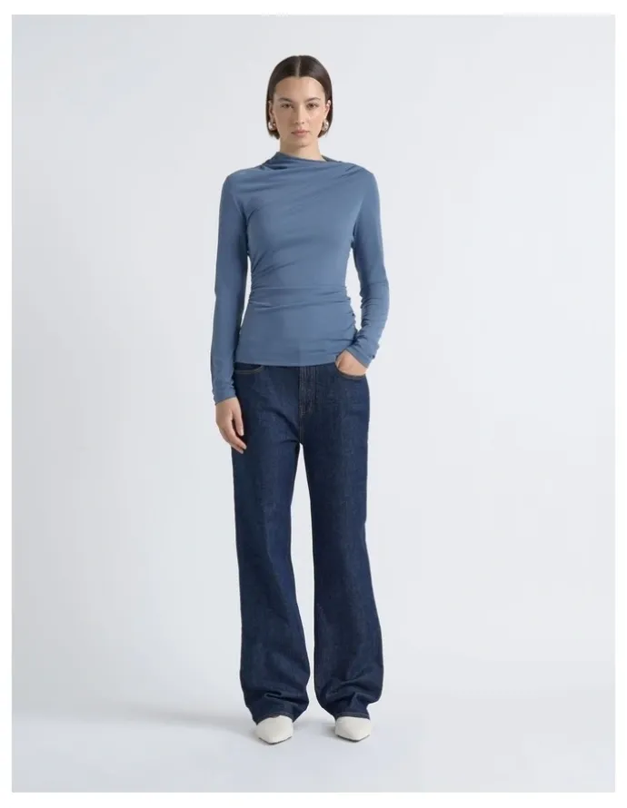 Cue Mesh Gathered Top