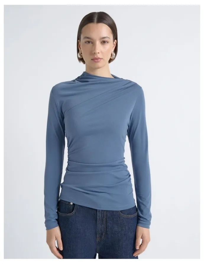 Cue Mesh Gathered Top