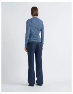 Cue Mesh Gathered Top