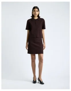 Cue Milano Mini Skirt in Brown