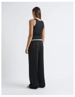 Cue Satin Pin Tuck Pant