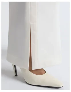 Cue Satin Waistband Straight Leg Pant