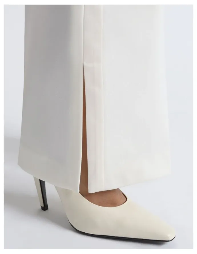 Cue Satin Waistband Straight Leg Pant