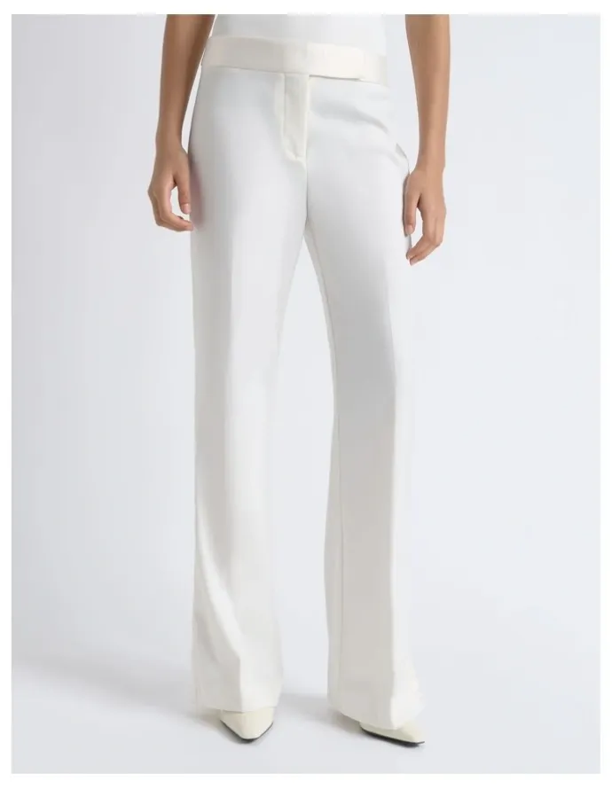 Cue Satin Waistband Straight Leg Pant