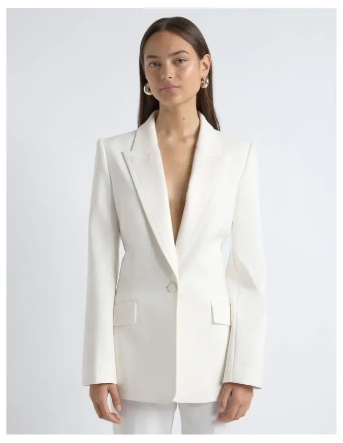 Cue Single Breasted Satin Lapel Blazer