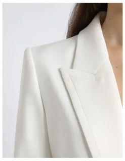 Cue Single Breasted Satin Lapel Blazer