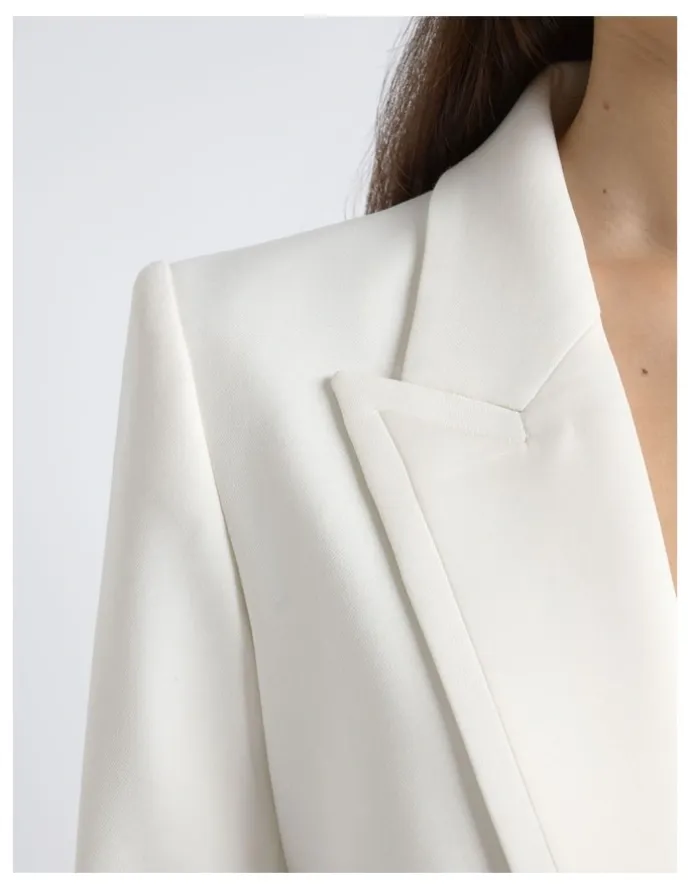 Cue Single Breasted Satin Lapel Blazer