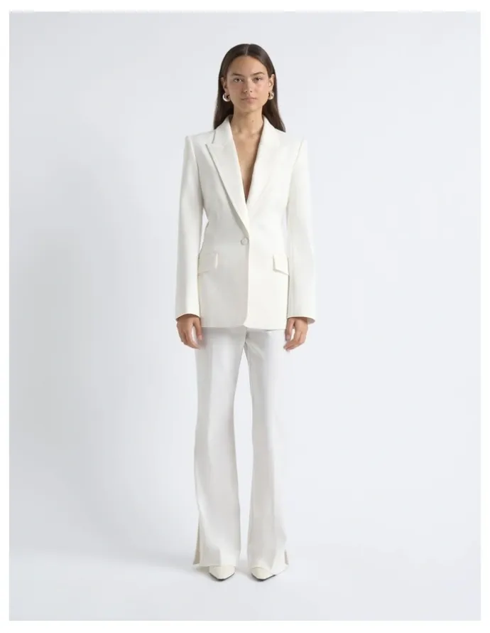 Cue Single Breasted Satin Lapel Blazer