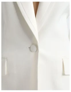 Cue Single Breasted Satin Lapel Blazer