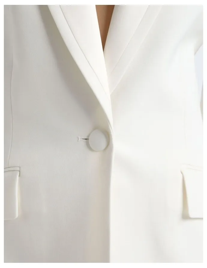 Cue Single Breasted Satin Lapel Blazer
