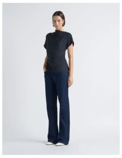 Cue Stretch Viscose Drape Neck Top