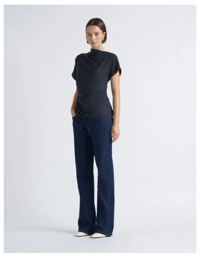 Cue Stretch Viscose Drape Neck Top