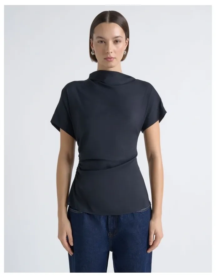 Cue Stretch Viscose Drape Neck Top