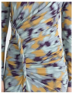 Cue Blurred Floral Twist Midi Dress
