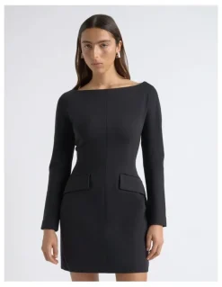 Cue Boat Neck Tailored Mini Dress
