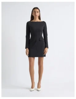 Cue Boat Neck Tailored Mini Dress