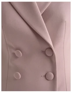 Cue Double Breasted Blazer Dress in Deep Rose