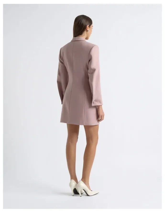 Cue Double Breasted Blazer Dress in Deep Rose