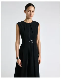 Cue Recycled Crepe Sculpted Midi Dress