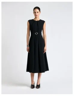 Cue Recycled Crepe Sculpted Midi Dress