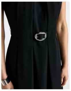 Cue Recycled Crepe Sculpted Midi Dress
