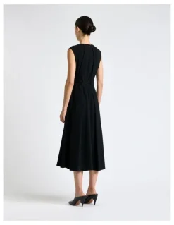 Cue Recycled Crepe Sculpted Midi Dress