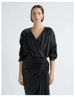 Cue Satin Drape Dress
