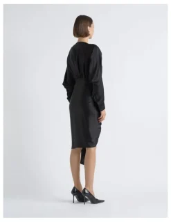 Cue Satin Drape Dress