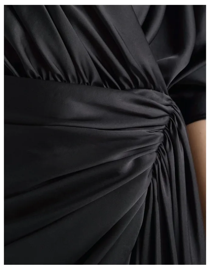 Cue Satin Drape Dress