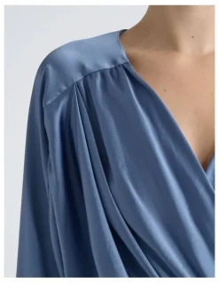 Cue Satin Drape Mini Dress