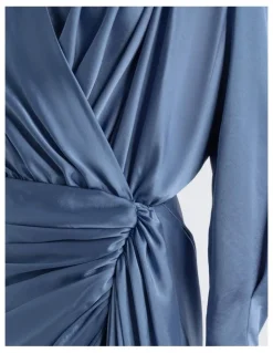 Cue Satin Drape Mini Dress