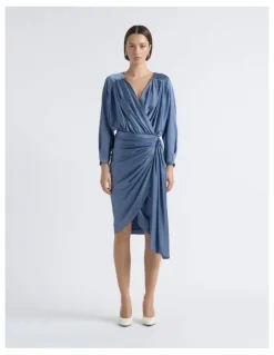 Cue Satin Drape Mini Dress