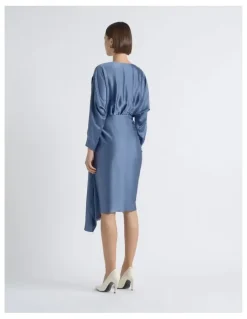 Cue Satin Drape Mini Dress