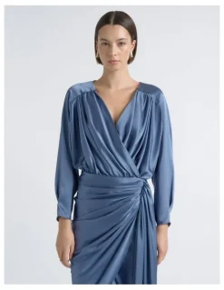 Cue Satin Drape Mini Dress