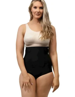 Cupid Shapewear Just Enough Plus Size Ultra High Waist Shaping Brief in Black