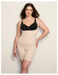 Cupid Shapewear Shape Away Extra-Firm Cupless Body And Thigh Shaper in Warm Beige