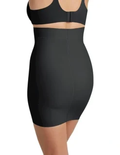Cupid Shapewear Sleek Essentials High Waist Shaper Slip Skirt in Black
