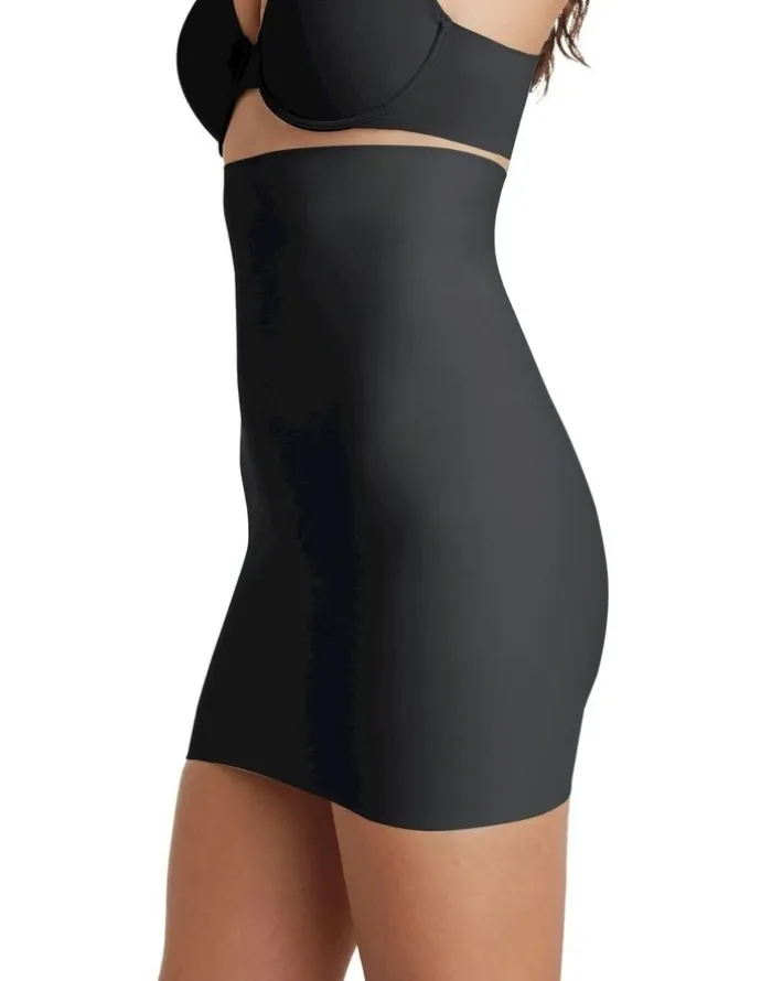 Cupid Shapewear Sleek Essentials High Waist Shaper Slip Skirt in Black