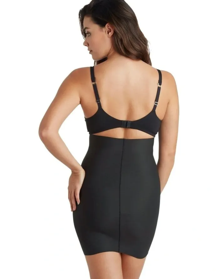 Cupid Shapewear Sleek Essentials High Waist Shaper Slip Skirt in Black