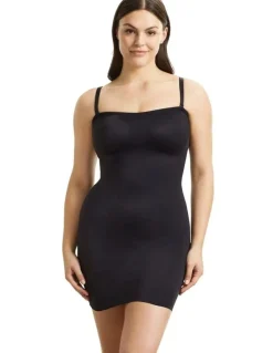 Cupid Shapewear Sleek Essentials Convertible-to-Strapless Shaper Slip in Black