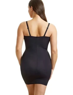 Cupid Shapewear Sleek Essentials Convertible-to-Strapless Shaper Slip in Black